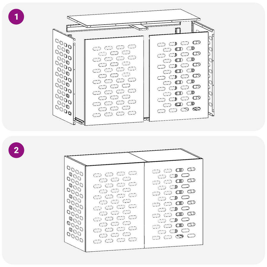 Airconditioning Cover - , , Gemaakt Van Staal Anthraciet 100 x 50 x 70 cm