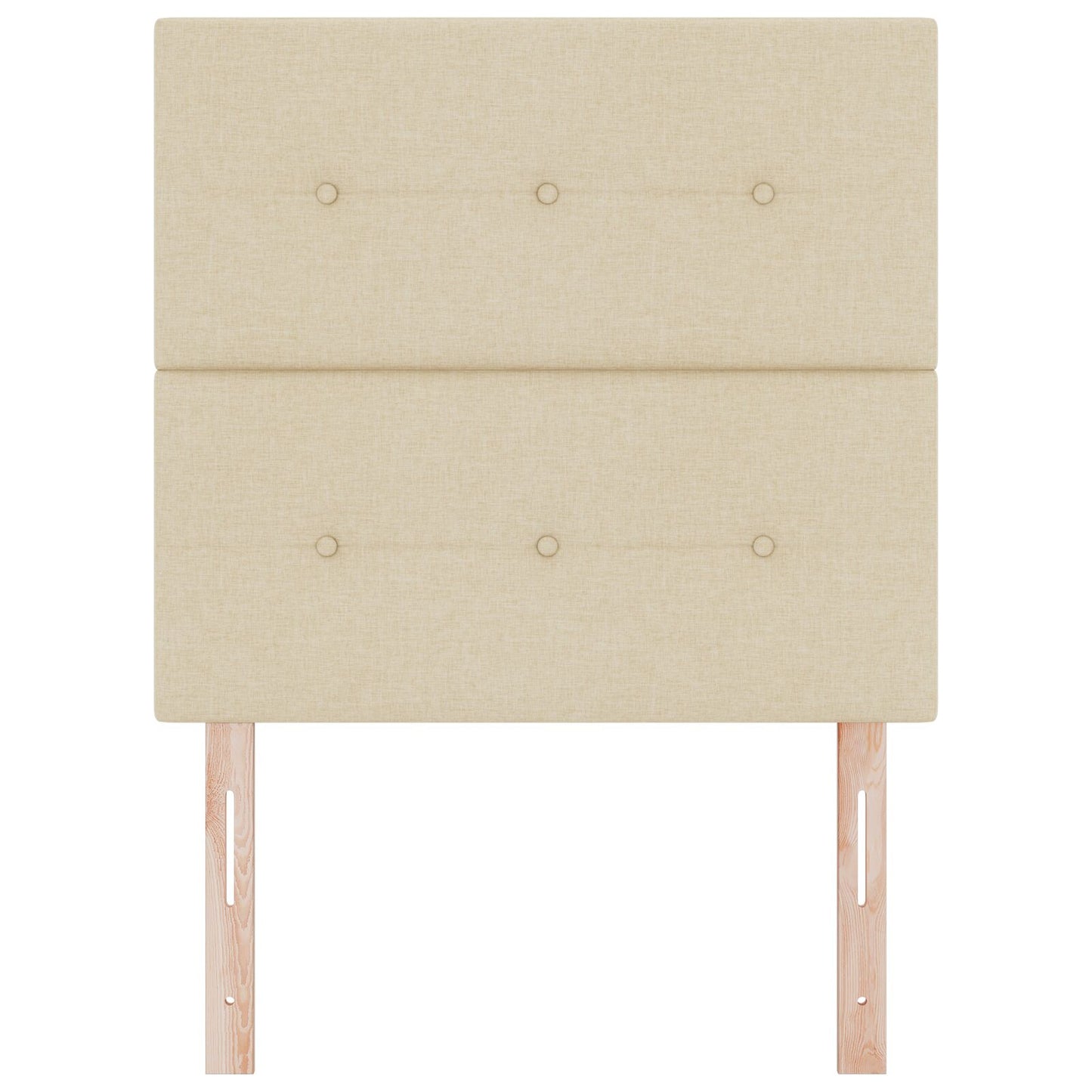 Hoofdbord Met Knopen Tufted Stof Crème 90 cm Hoog hoofdbord