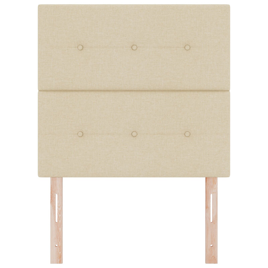 Hoofdbord Met Knopen Tufted Stof Crème 90 cm Hoog hoofdbord