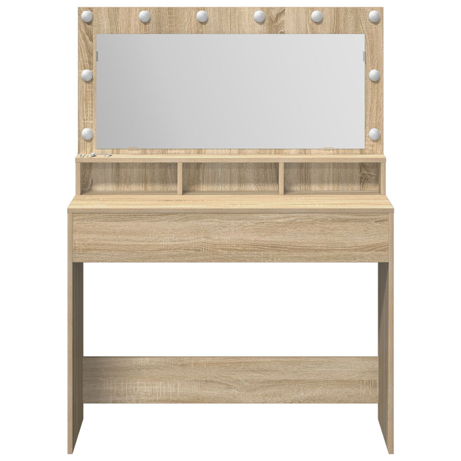 Kaptafel Met Led-Lampjes En Sonoma eik 100 x 41 x 135 cm