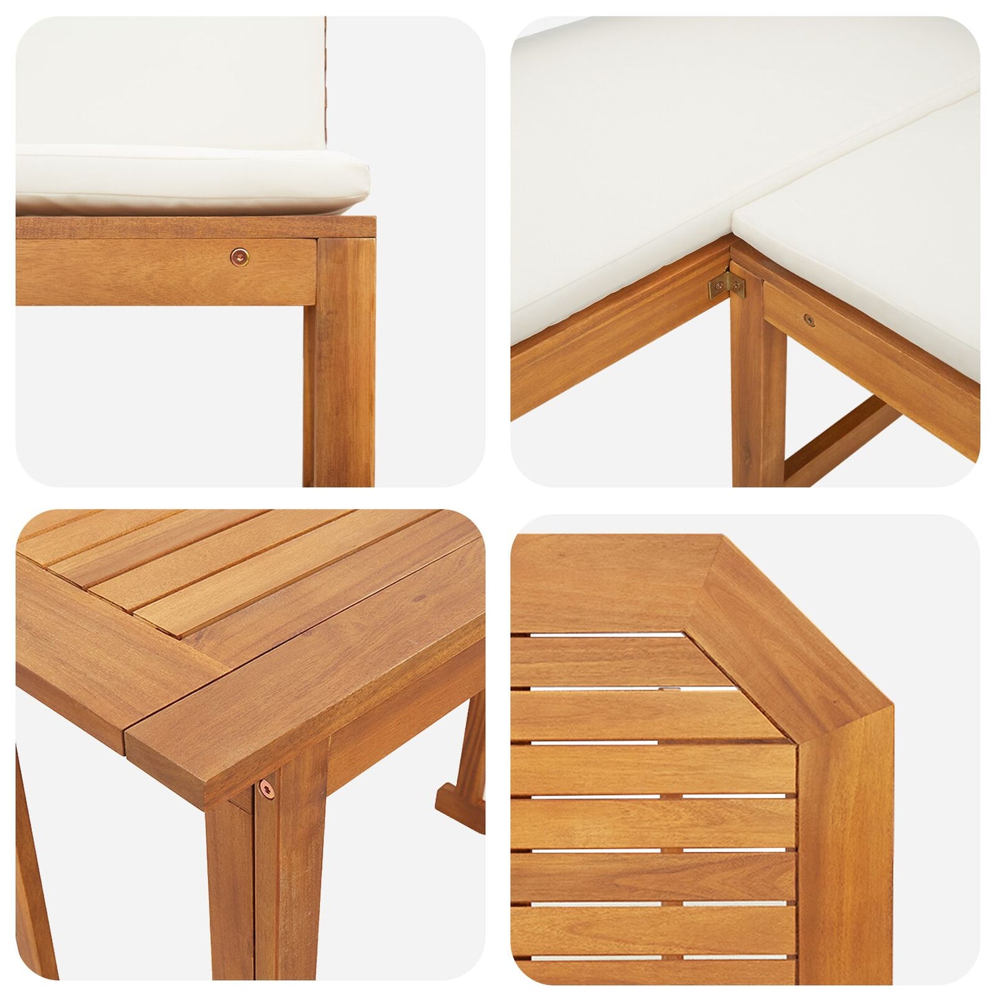 5-Delige Tuin Dinerset Massief Hout Acaciahout