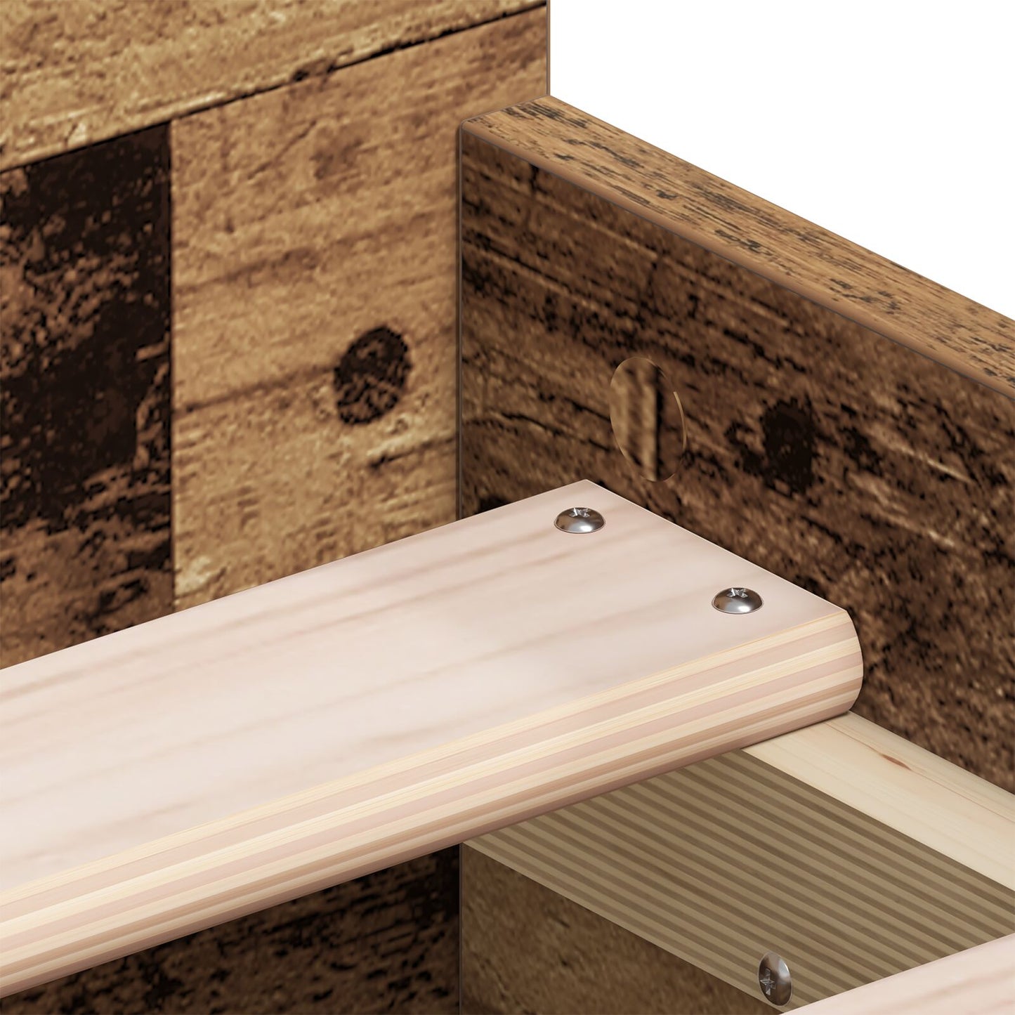 Bed Frame Zonder Matras Oud Hout 75X190 Cm Bewerkt Hout
