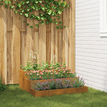 Tuinplanter 3-Lagen 90 x 90 x 35 cm Verweerd staal