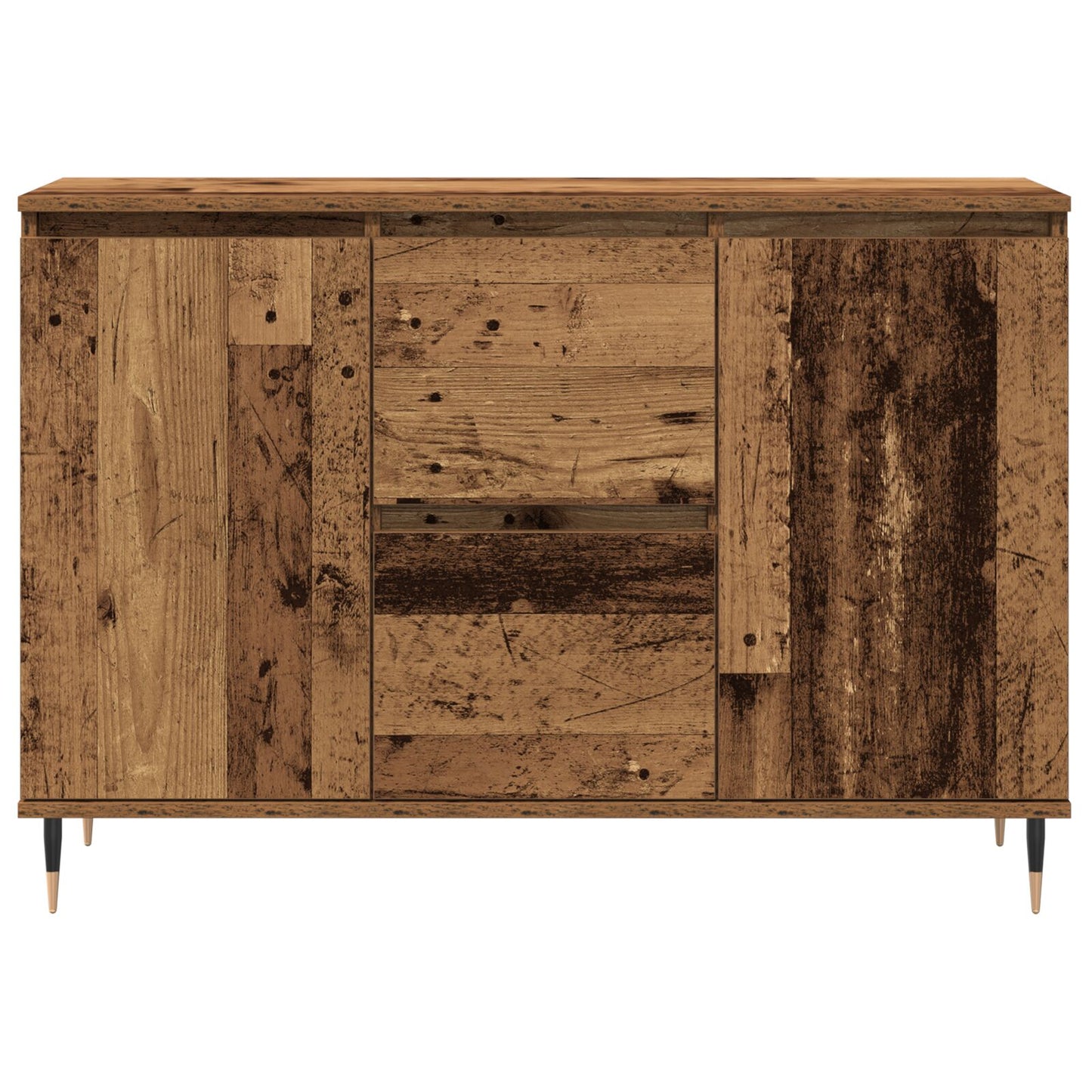 Dressoir Met Deuren & Lades Oud Hout 101,5X35X70 Cm