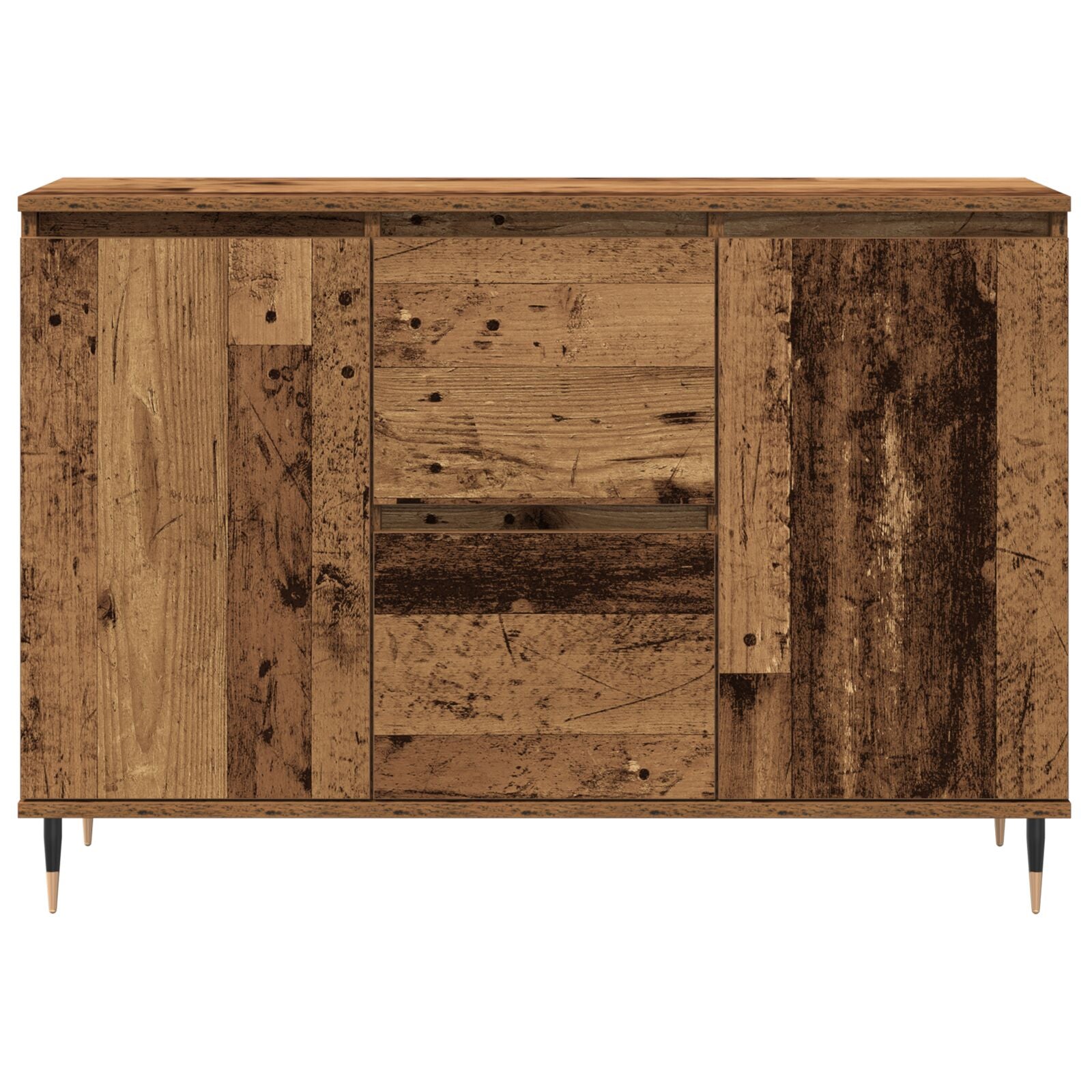 Dressoir Met Deuren & Lades Oud Hout 101,5X35X70 Cm