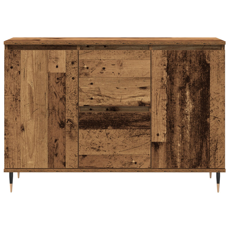 Dressoir Met Deuren & Lades Oud Hout 101,5X35X70 Cm