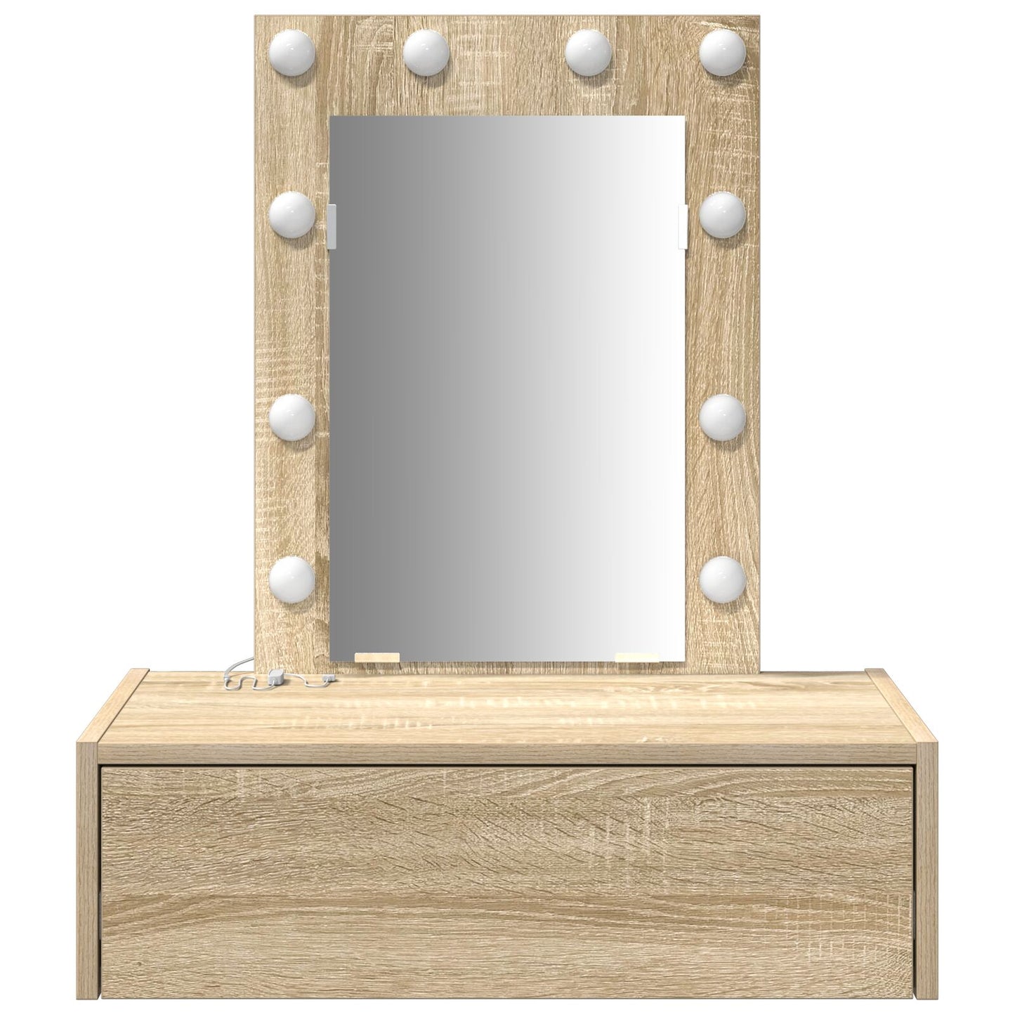 Wandgemonteerde Kaptafel Verlichting 60 x 40 x 70 cm Sonoma eiken met LED