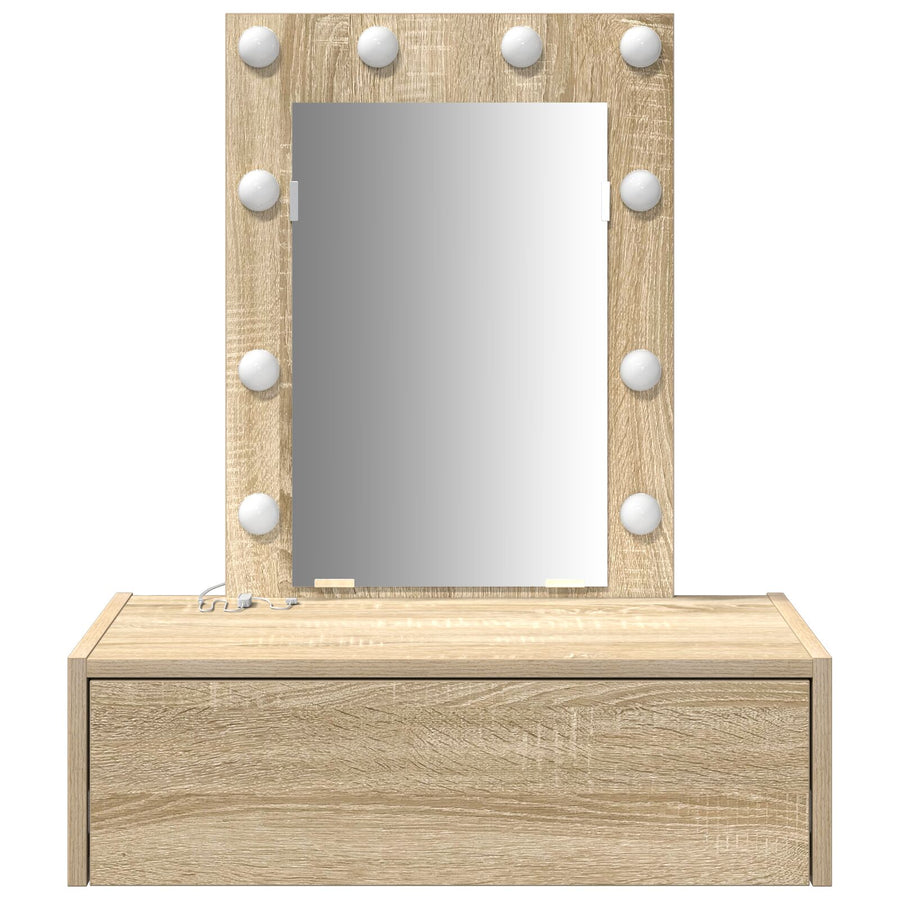 Wandgemonteerde Kaptafel Verlichting 60 x 40 x 70 cm Sonoma eiken met LED