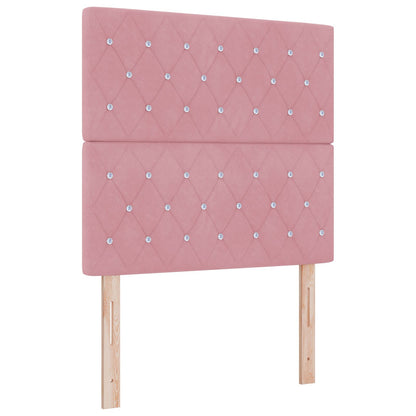 Hoofdbord met kristallen knopen tufted Roze 100 cm Fluweel, vidaXL Hoofdbord met kristallen knopen tufted Roze 200 cm Fluweel