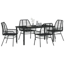 5-Delige Tuin Eetset Zwart Poly Rattan