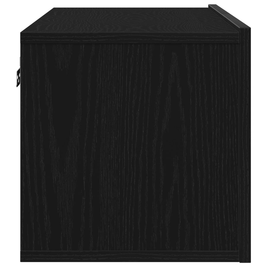 Tv Wandkasten (Set Van 2) - Zwart Eiken, 80X30X30 Cm, Gemaakt Van Bewerkt Hout