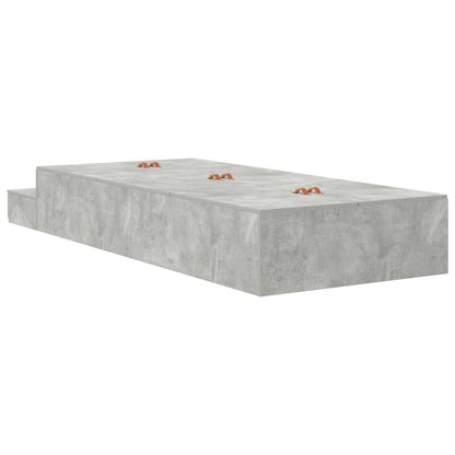 Opbergbedframe Beton Grijs Bewerkt Hout 236.5 X 100 X 31.5 Cm Artisanaal Eiken
