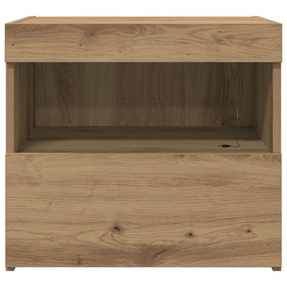 Nachttafels Met Led-Verlichting 2 Stuks Artisan Eiken 50X40X45 Cm