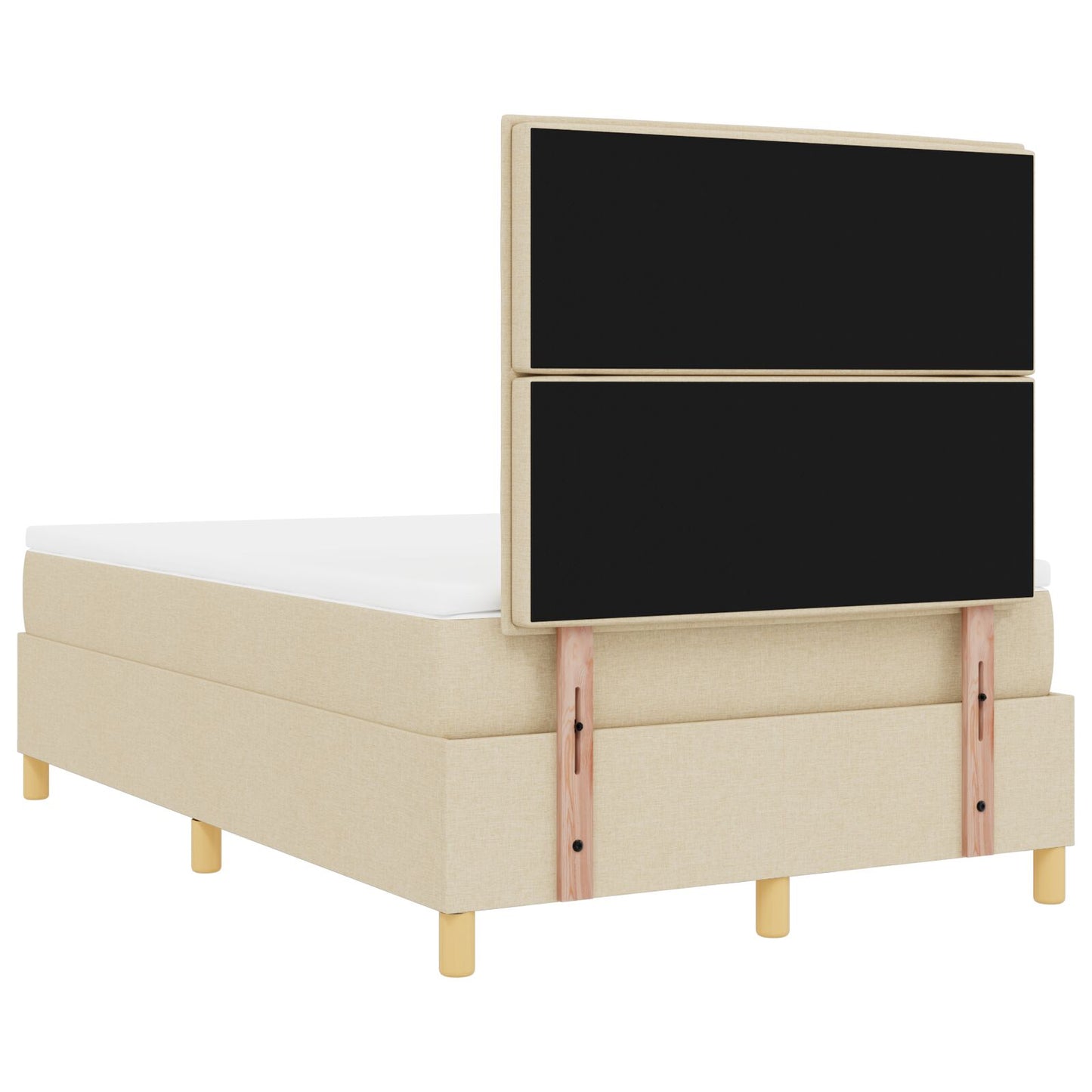Box Spring Bed Met Matras Crème 120X200 Cm Stof Blauw