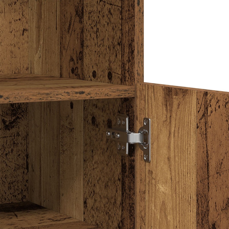 Dressoir Met Led-Verlichting Oud Hout 60X37X100 Cm Oude hout