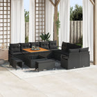 Loungeset 5-delig polyrattan zwart