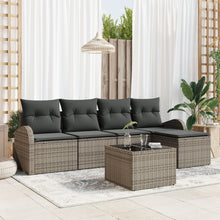 5-Delige Tuin Sofa Set Met Kussens Zwart Poly Rattan