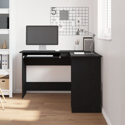 Bureau In Zwart Eiken 120X140X75 Cm Gemaakt Van Bewerkt Hout