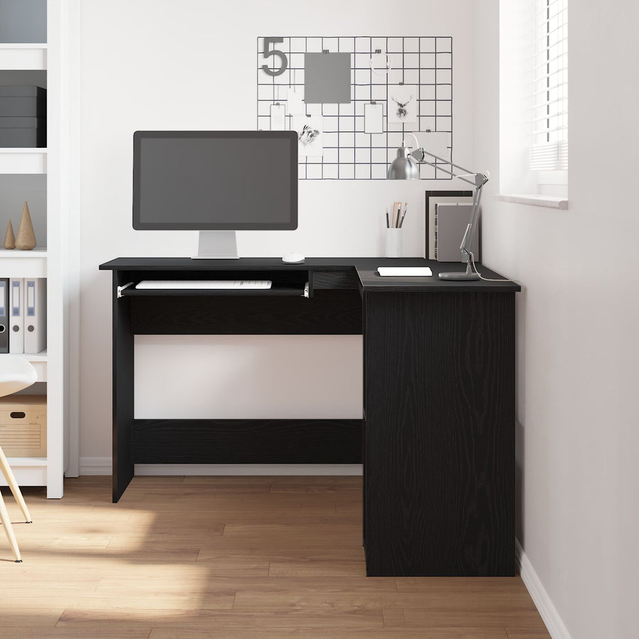 Bureau In Zwart Eiken 120X140X75 Cm Gemaakt Van Bewerkt Hout
