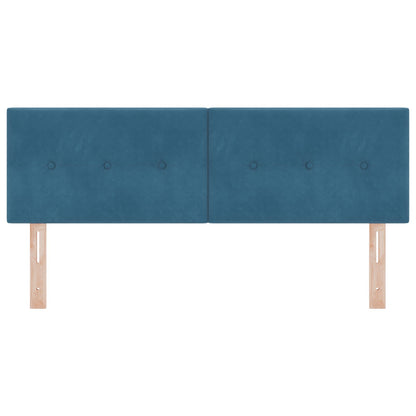 Hoofdbord Knopen Tufted Fluweel Donkerblauw 140 cm Laag hoofdbord