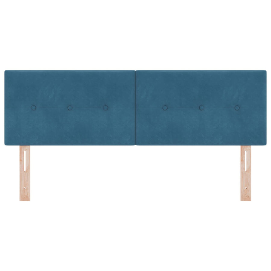 Hoofdbord Knopen Tufted Fluweel Donkerblauw 140 cm Laag hoofdbord