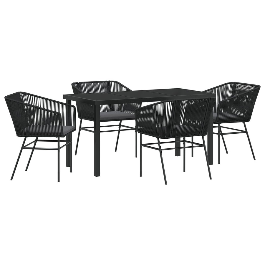 Set Van 3 Zwart Pe Rattan, Poedergecoat Staal Standaard
