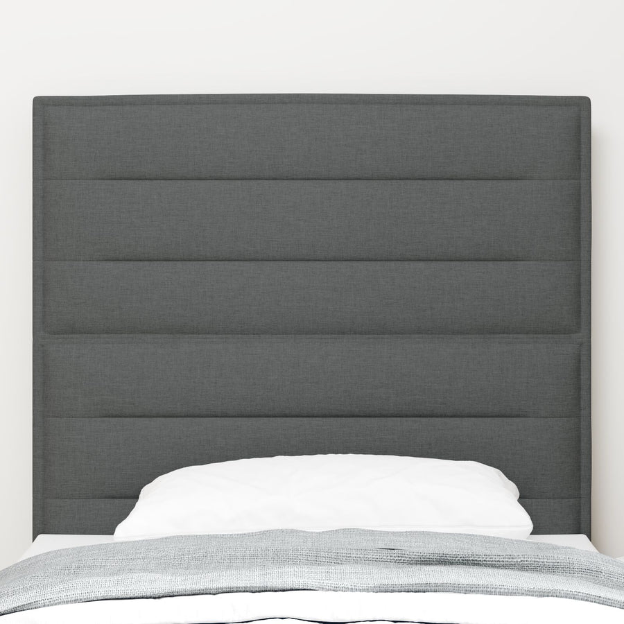 Hoofdbord Stof Rechthoekig Modern Donkergrijs 80 cm Hoog hoofdbord