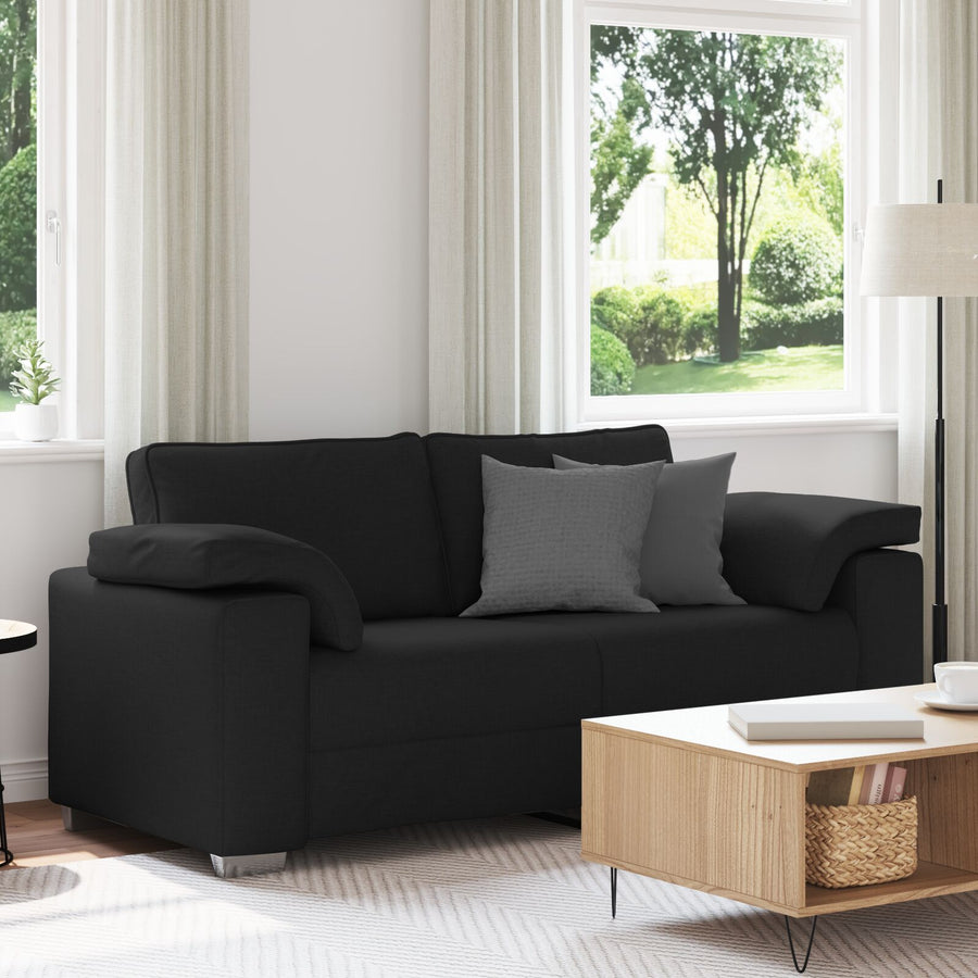 Loveseat Sofa Stof Zwart 140 cm