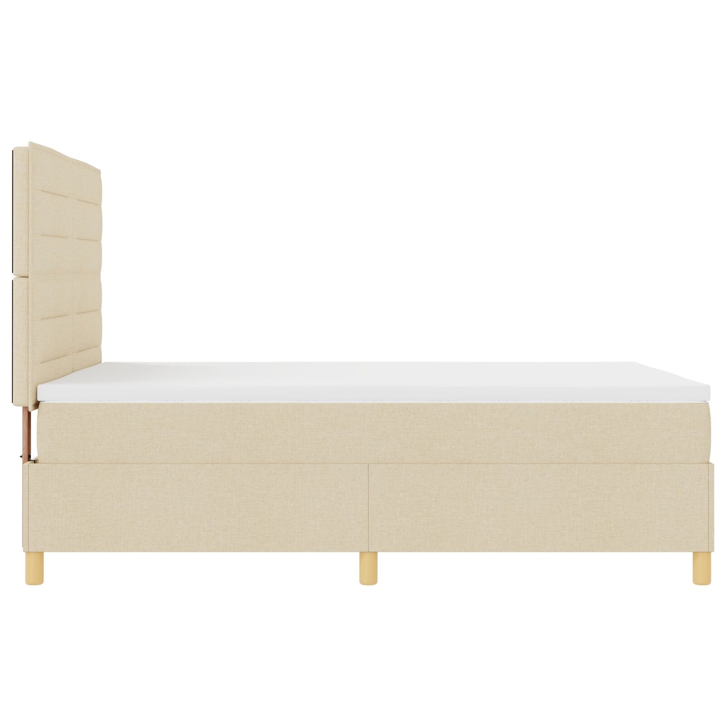 Boxspringbed Met Matras Crème 140X190 Cm Stof Blauw