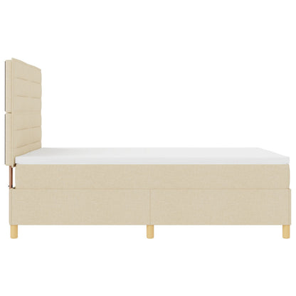 Boxspringbed Met Matras Crème 140X190 Cm Stof Blauw