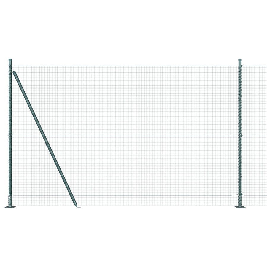Gelaste Draadhek Met 13 Flanged Posts Groen 1.4X50 M Staal Gegalvaniseerd Staal