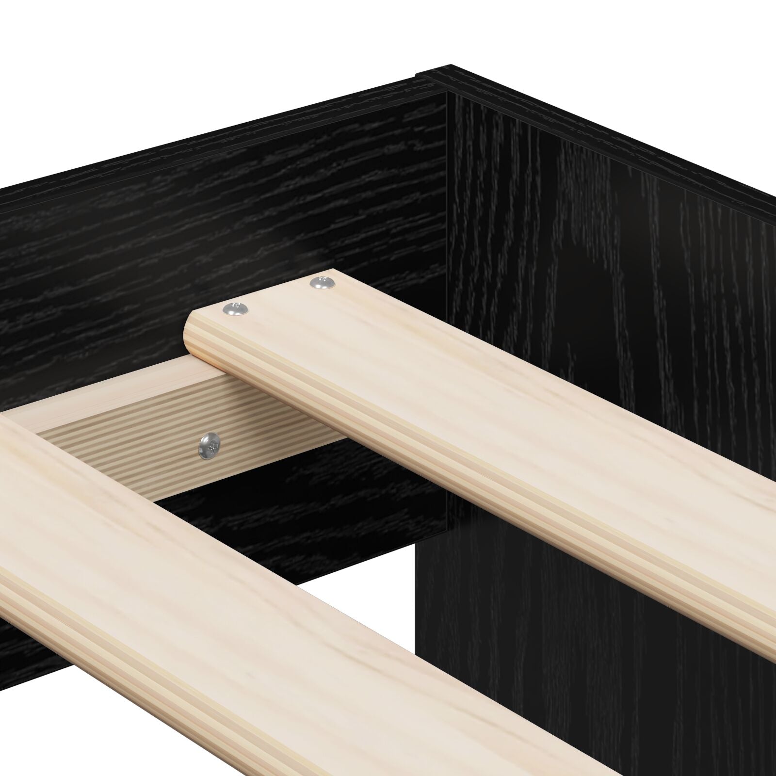 Opslagbedframe Zwart Eiken 75X190 Cm