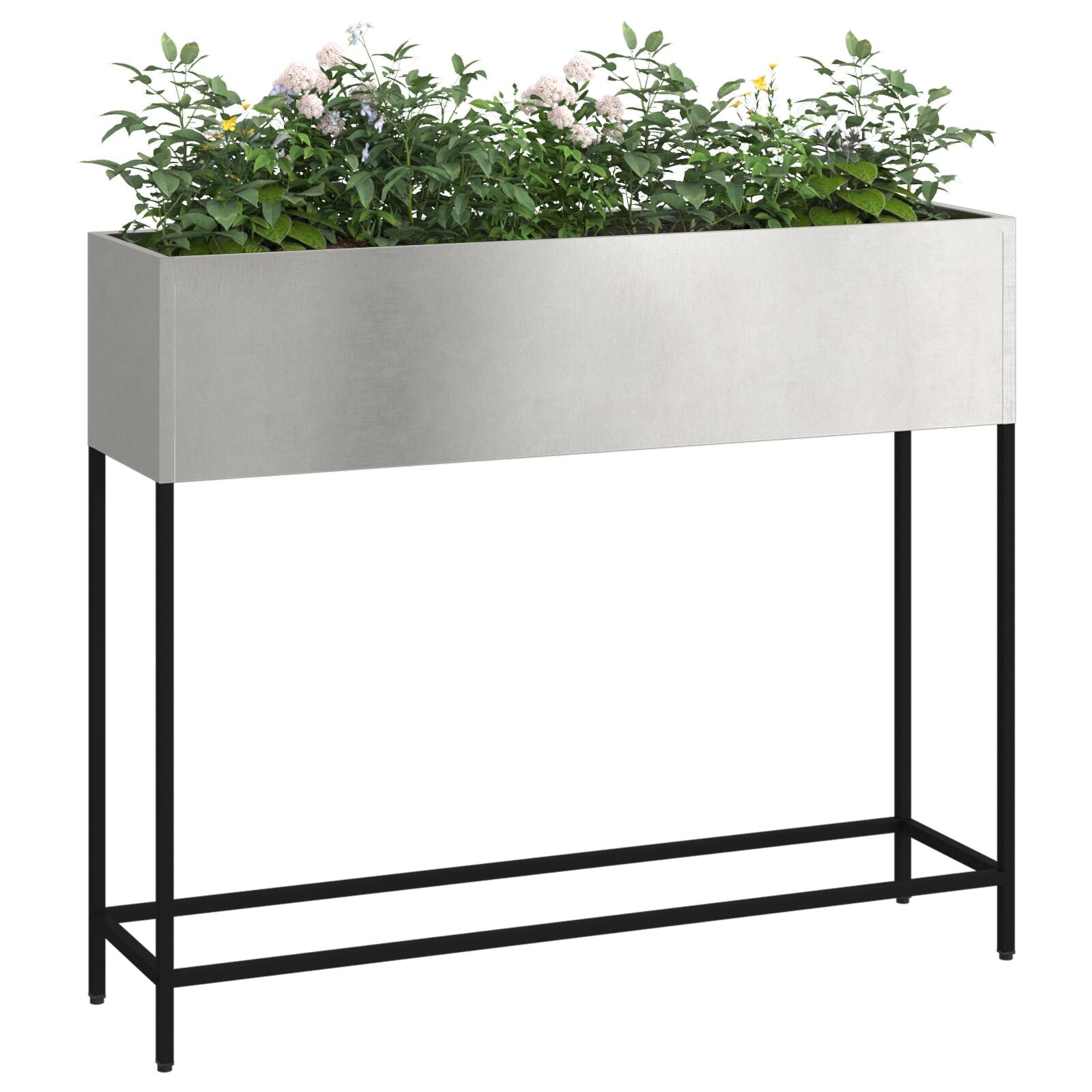 Verhoogde Tuinbak Roestvrijstaal 100 x 26 x 82 cm