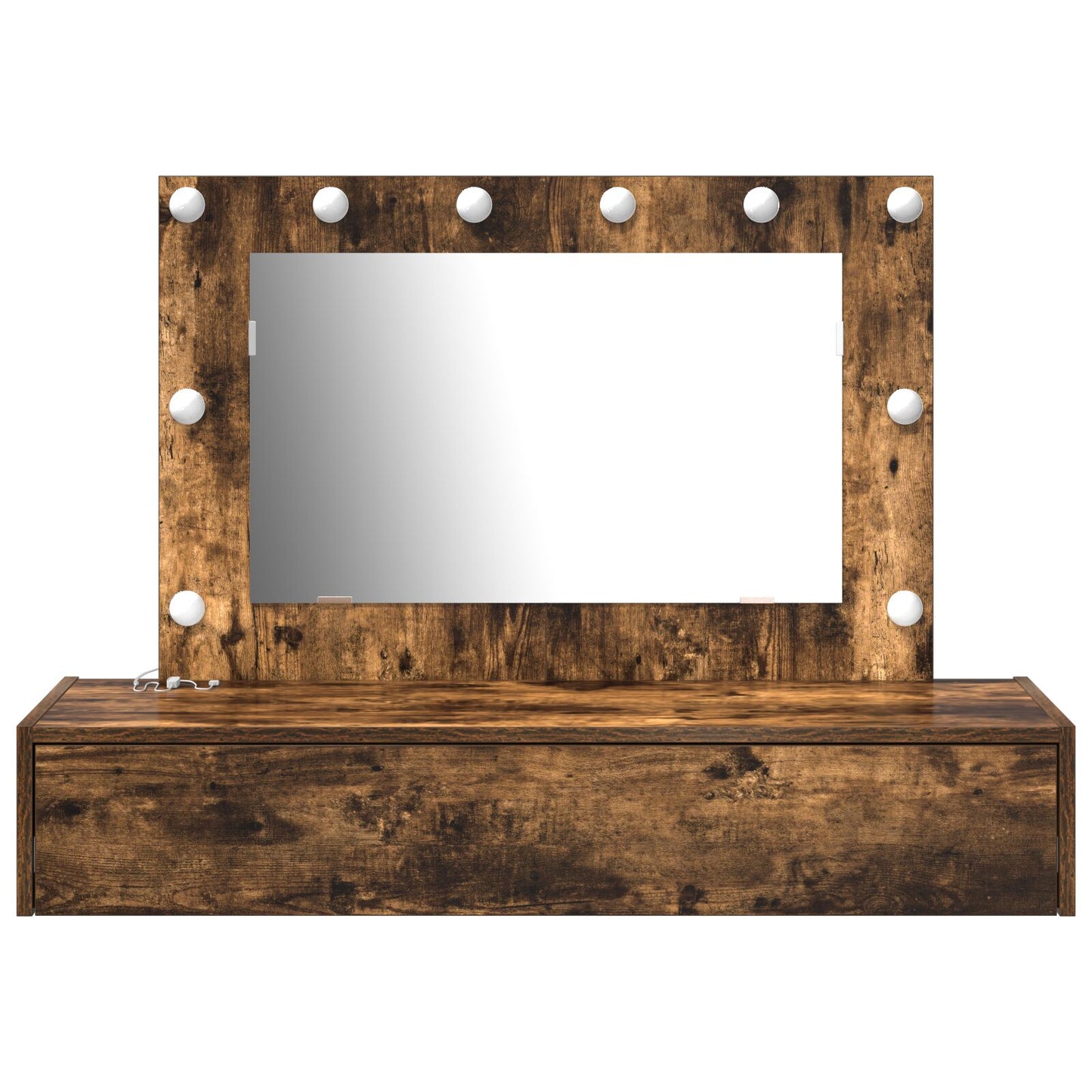 Wandmontage Kaptafel Verlichting In 100 x 40 x 70 cm Gerookte Eiken met LED