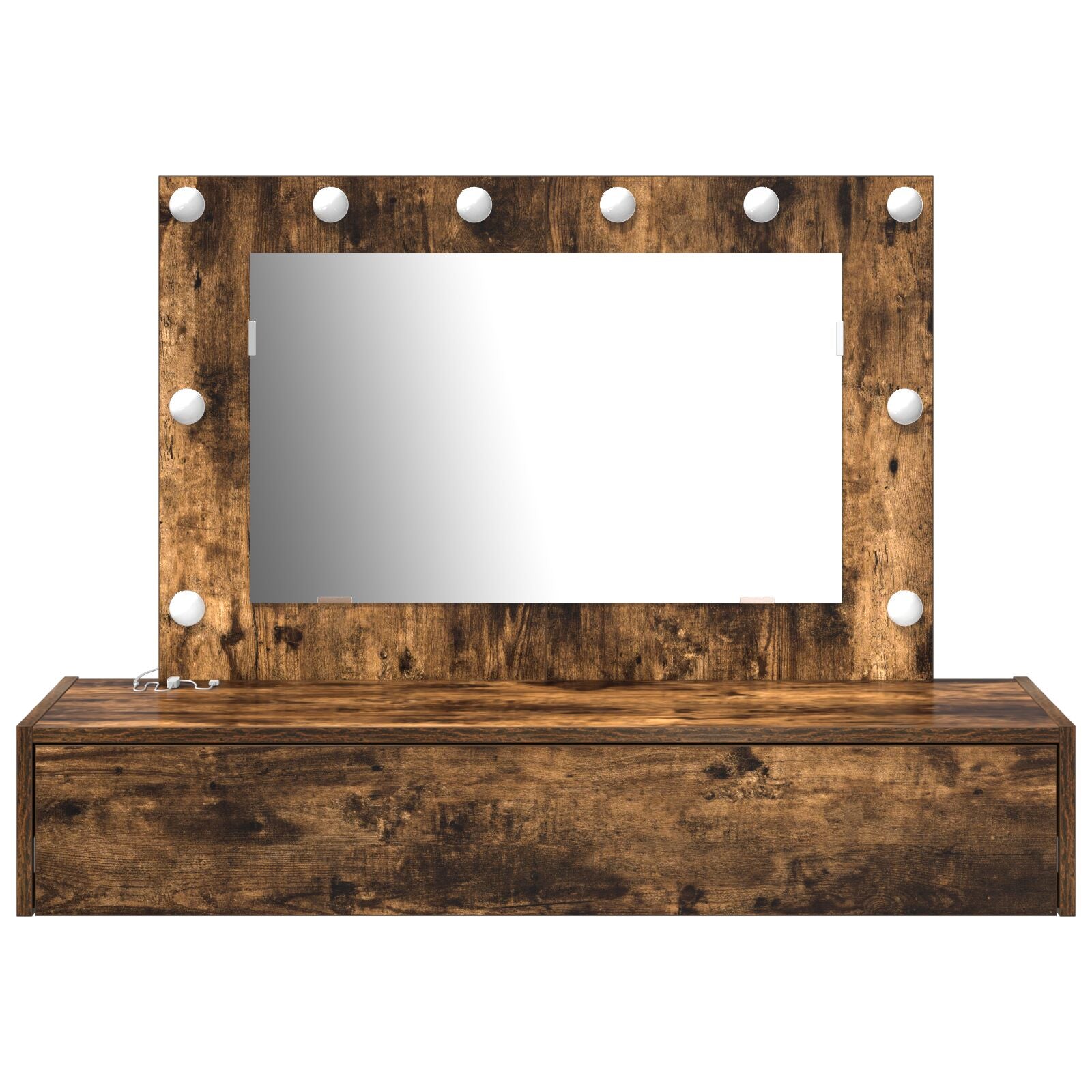 Wandmontage Kaptafel Verlichting In 100 x 40 x 70 cm Gerookte Eiken met LED