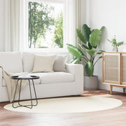 Vloerkleed crème ovaal 120x170 cm wol