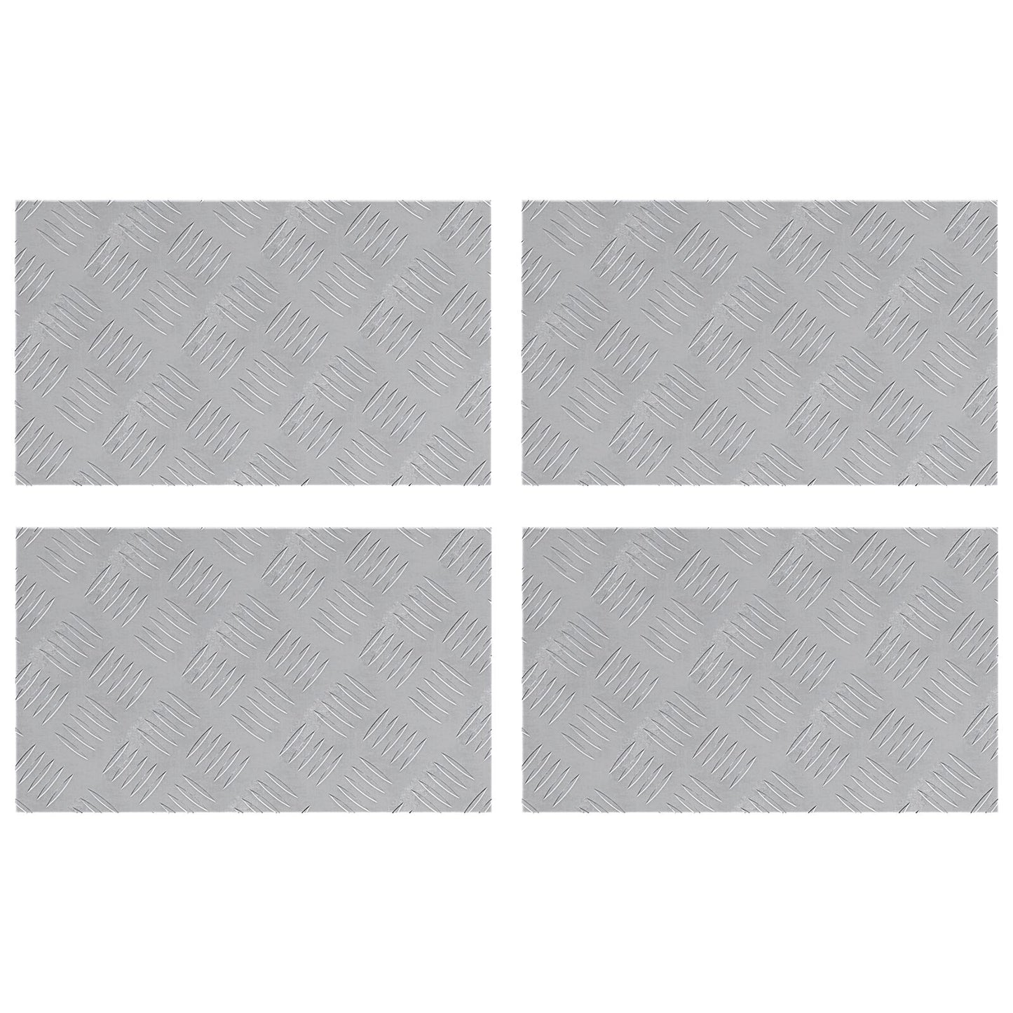 Aluminium Checker Platen - Set Van 4, Anti-Slip, 50X30 Cm 50 x 30 x 0.3 cm Rechthoekig
