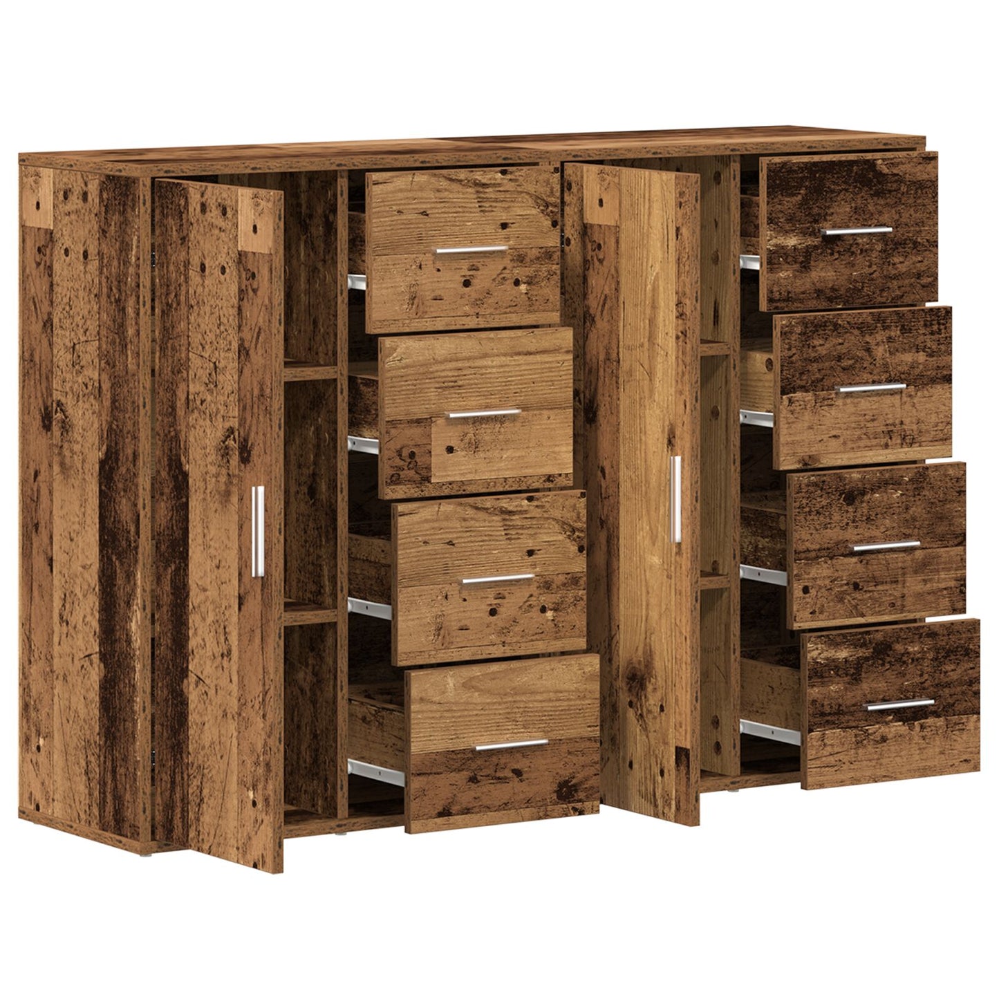 Zijtafel Set Van 2 Oud Hout Massief Hout Zijtafel Rechthoekig