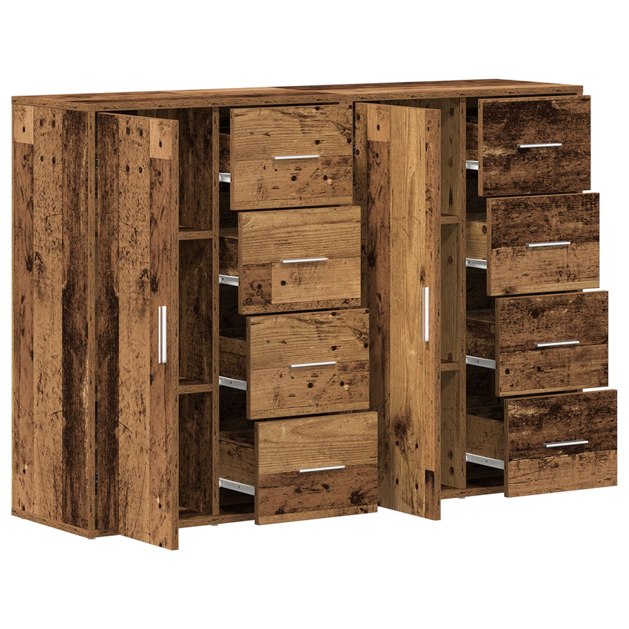 Zijtafel Set Van 2 Oud Hout Massief Hout Zijtafel Rechthoekig