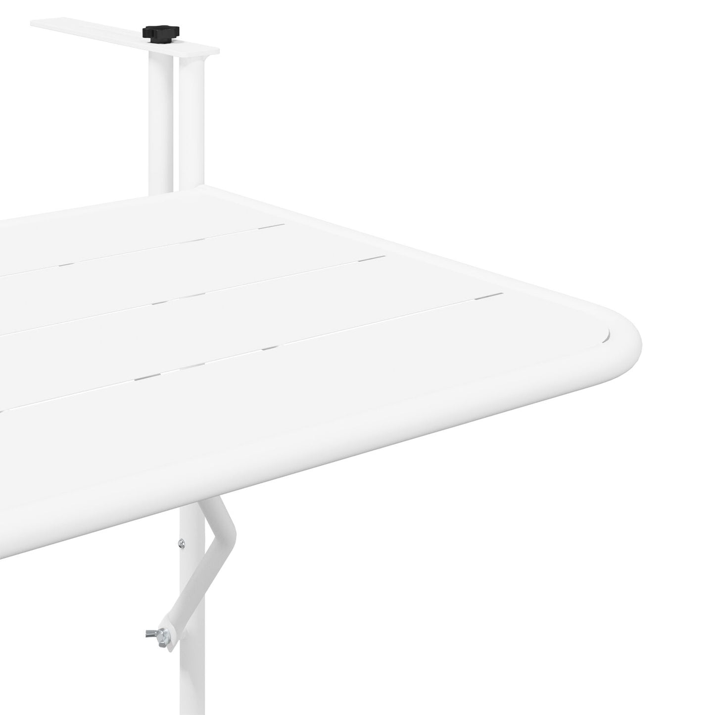 Hangende Balkon Tafel Opvouwbaar 60X40 Cm Staal Wit Lattenontwerp