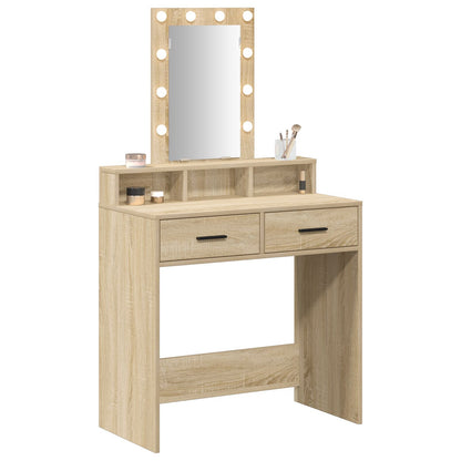 Make-Up Tafel Met Led Verlichting Sonoma eiken 79 x 41 x 140 cm