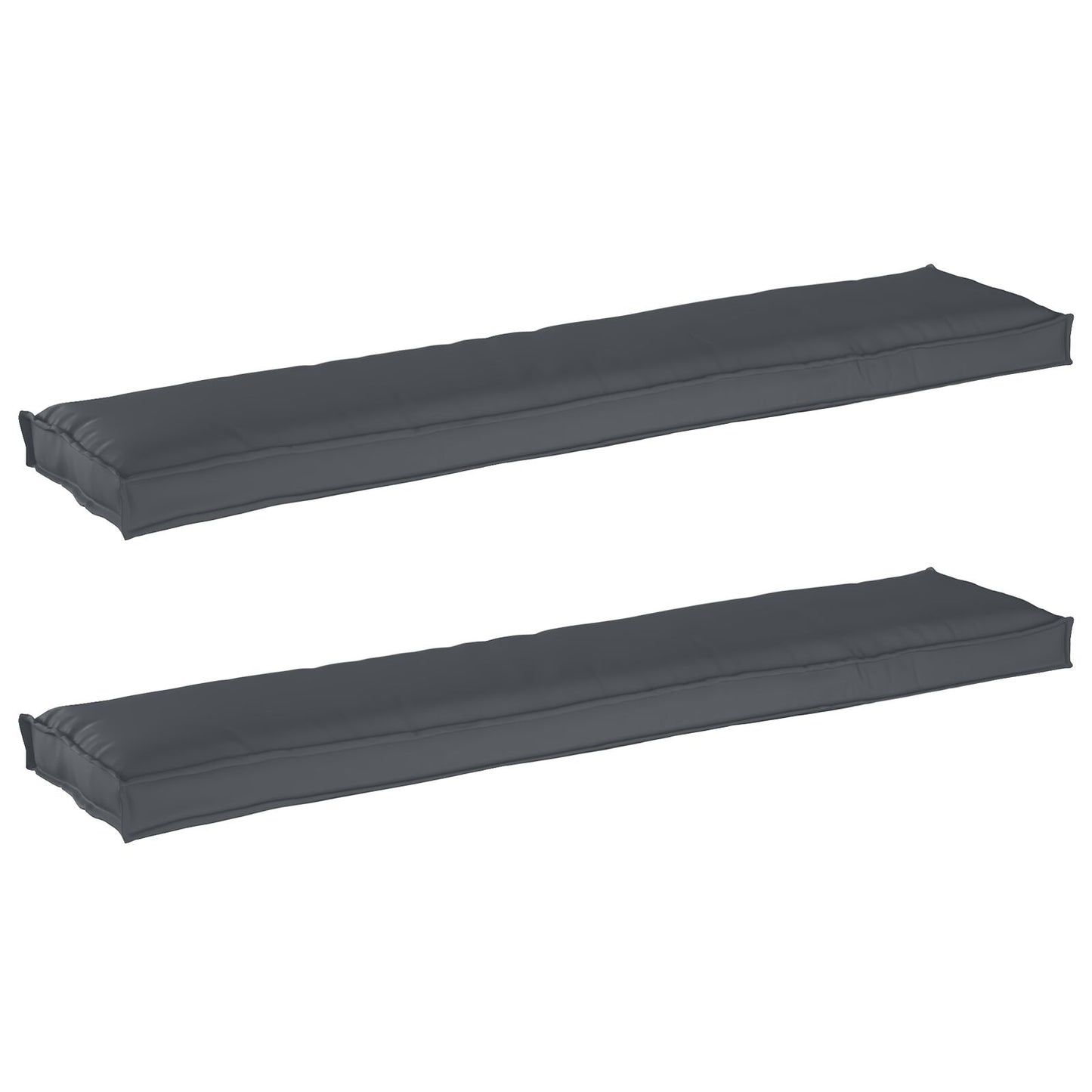 Pallet Kussens Voor De Bank 2 Stuks 180X40X8 Cm Polyester Grijs
