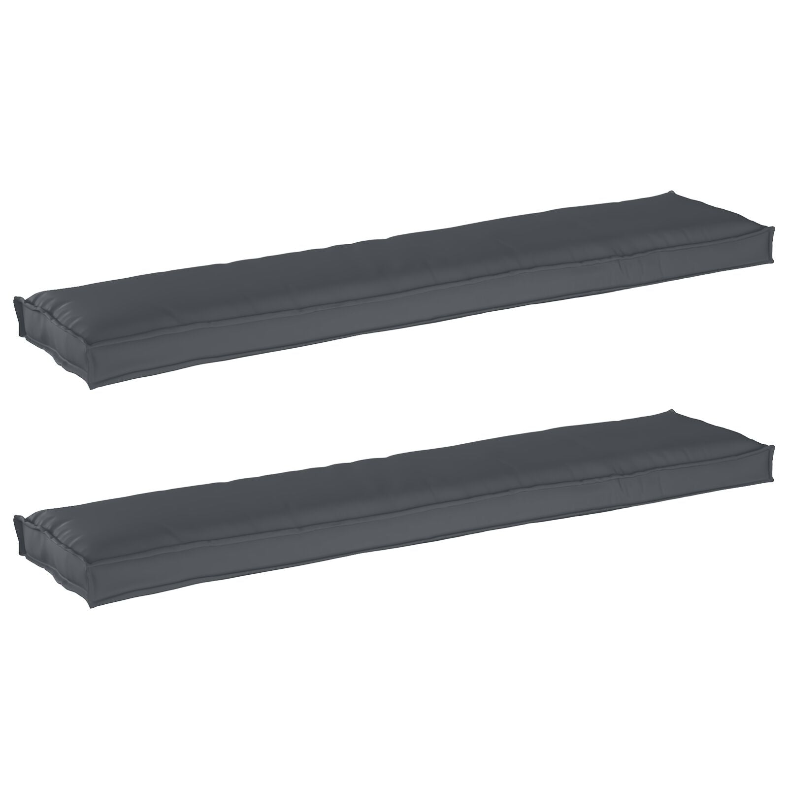 Pallet Kussens Voor De Bank 2 Stuks 180X40X8 Cm Polyester Grijs