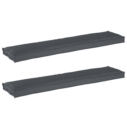 Pallet Kussens Voor De Bank 2 Stuks 180X40X8 Cm Polyester Grijs