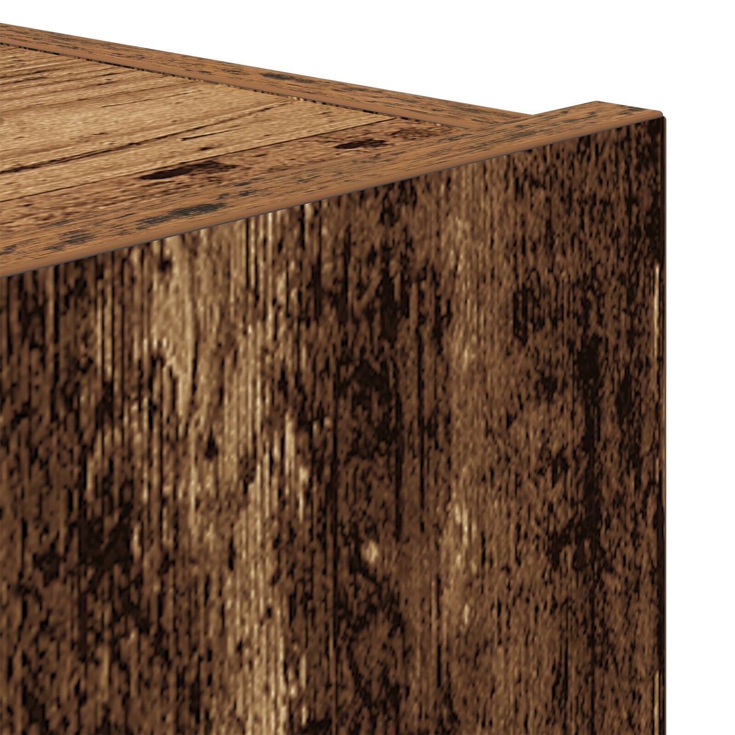 Tv Wandkasten Met Led Verlichting 2 Stuks Oude Hout 80X35X31 Cm