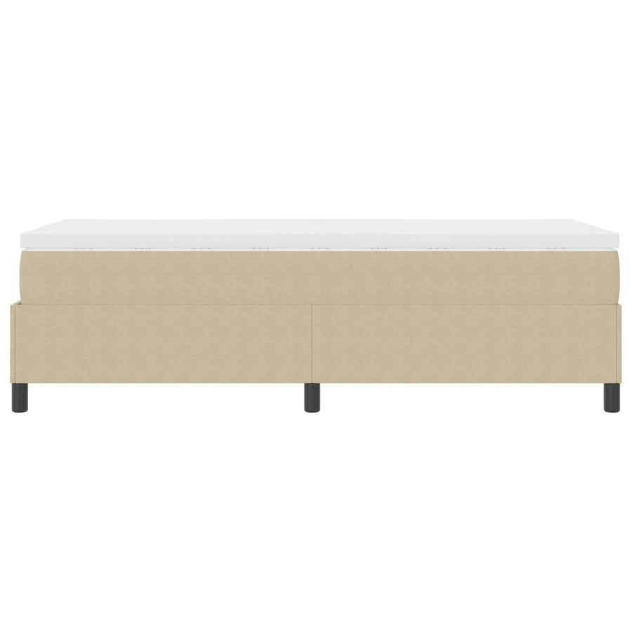 Boxspringbed Met Matras Beige, Wit Corduroy Stof 100 X 200 Cm Bed