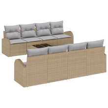 9 Delige Tuin Sofa Set Met Kussens Beige Poly Rattan