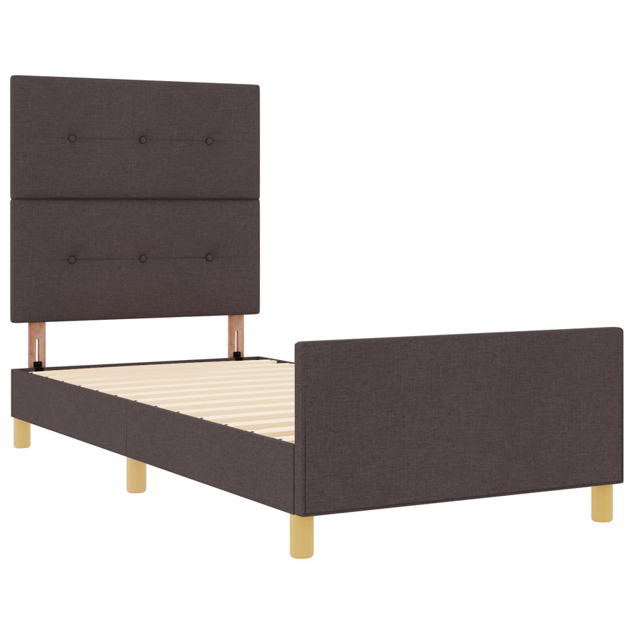Bedframe Donkerbruin 90X200 Cm Stof Crème