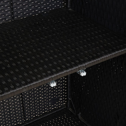 Opbergkast 100X36X102 Cm Riet Zwart