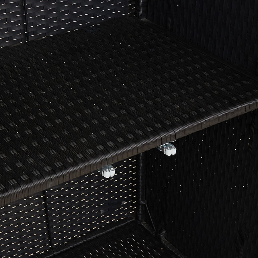 Opbergkast 100X36X102 Cm Riet Zwart
